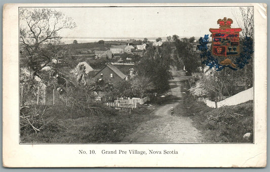 CANADA NOVA SCOTIA GRAND PRE VILLAGE ANTIQUE POSTCARD