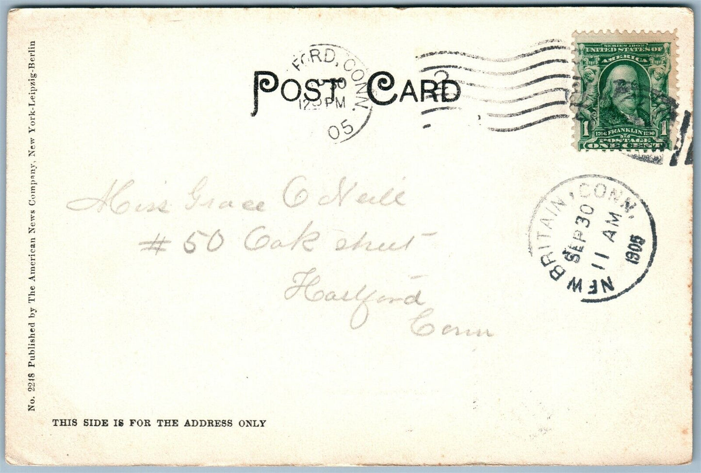 NEW BRITAIN CT MAIN STREET ANTIQUE POSTCARD