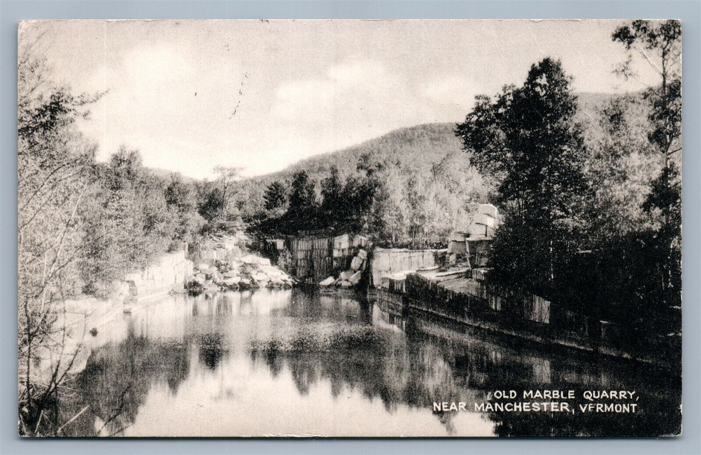 MANCHESTER VT OLD MARBLE QUARRY VINTAGE POSTCARD
