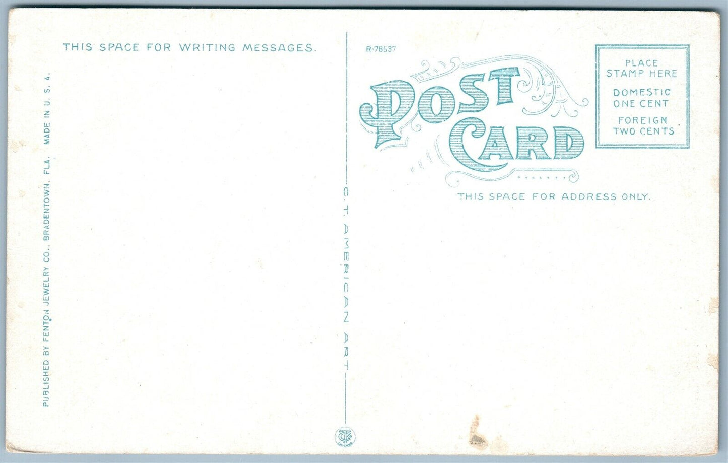 BRADENTOWN FL RUINS OF BRADEN CASTLE ANTIQUE POSTCARD