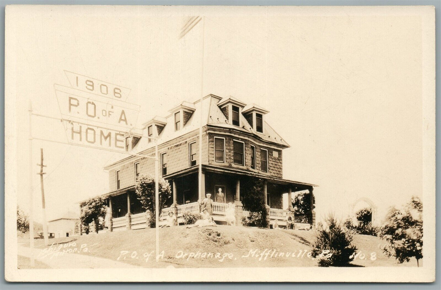 MIFFLINVILE PA P.O. of ORPHANAGE ANTIQUE REAL PHOTO POSTCARD RPPC