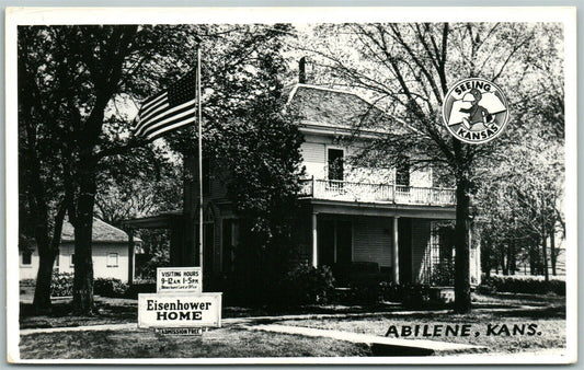 ABILENE KANSAS EISENHOWER HOME VINTAGE REAL PHOTO POSTCARD RPPC