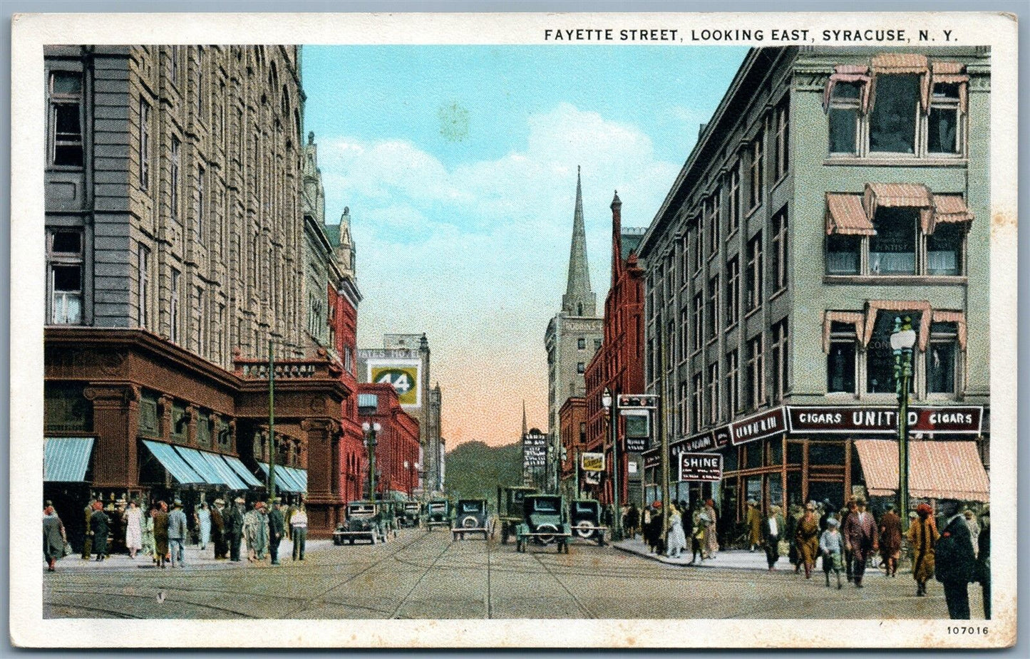 SYRACUSE NY FAYETTE STREET ANTIQUE POSTCARD