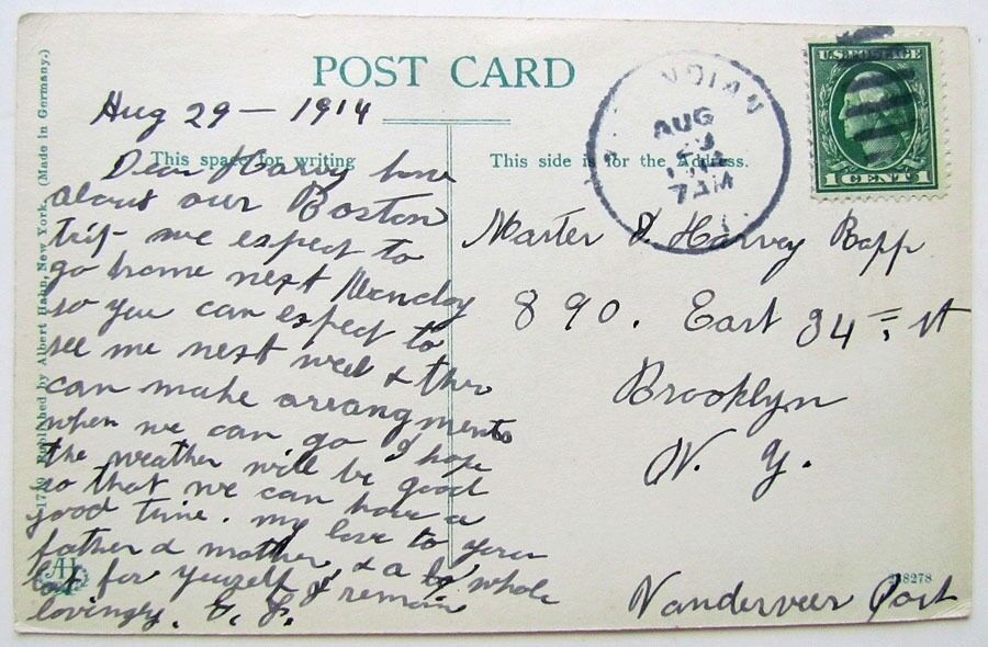 VINTAGE 1914 POSTCARD A HAY RIDE IN THE CATSKILLS NY horse wagon