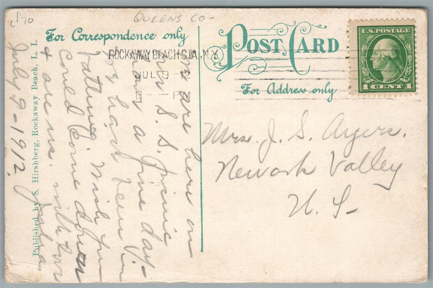 ROCKAWAY BEACH NY TENT CITY SEASIDE ANTIQUE POSTCARD