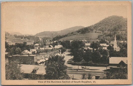 SOUTH ROYALTON VT BUSINESS SECTION 1931 ANTIQUE POSTCARD