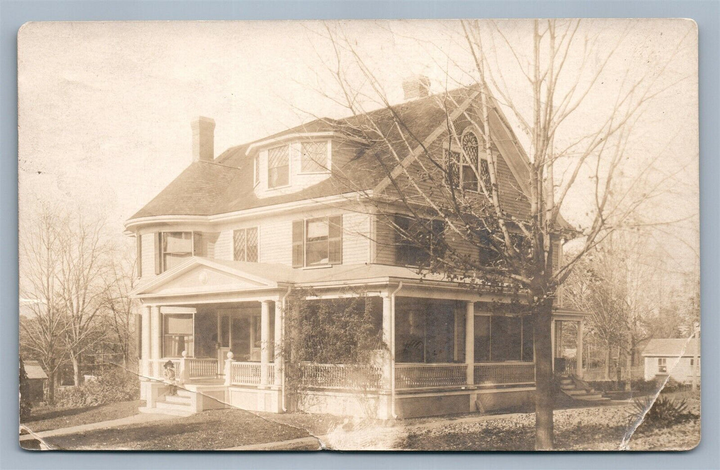 CHELSEA MA STREET SCENE ANTIQUE REAL PHOTO POSTCARD RPPC