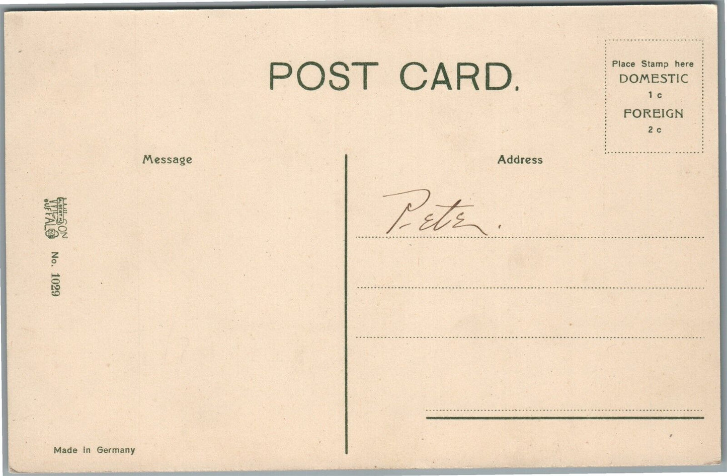 HAMBURG NY BUFFALO STREET ANTIQUE POSTCARD