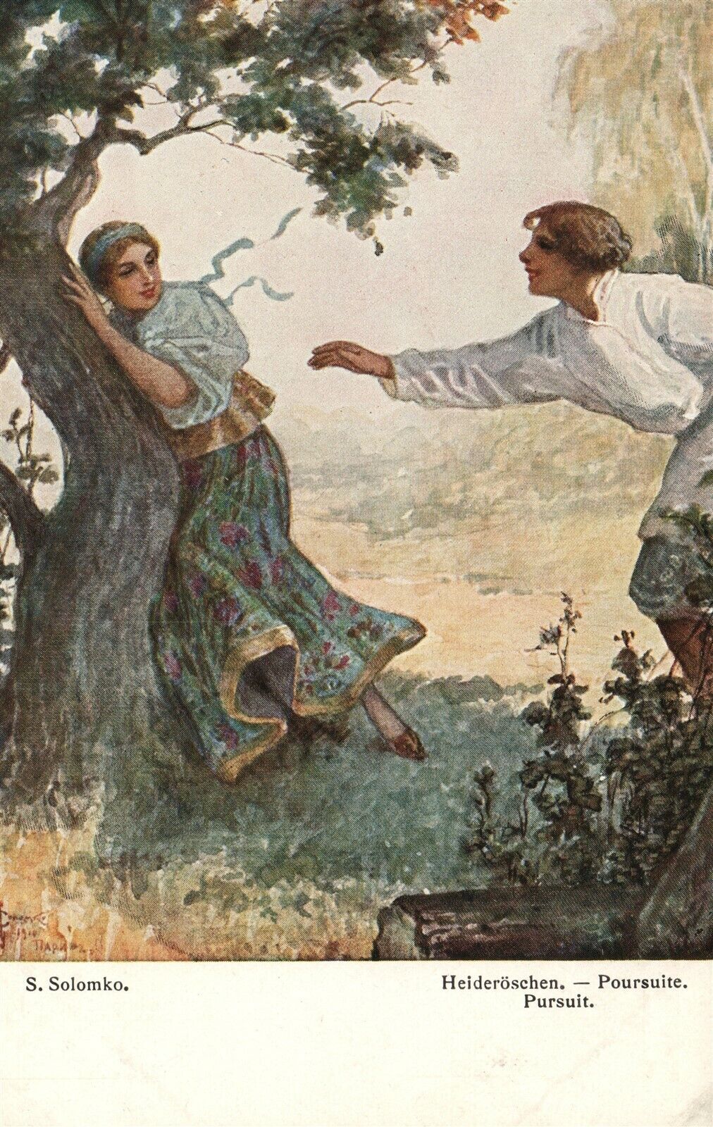 RUSSIAN ARTIST SOLOMKO ANTIQUE POSTCARD