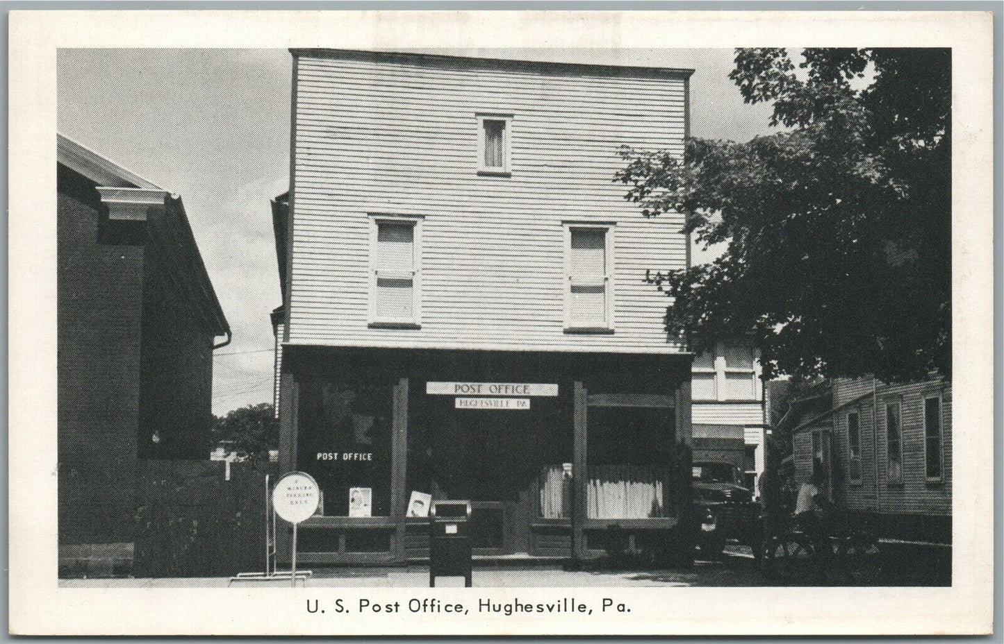 HUGHESVILLE PA POST OFFICE VINTAGE POSTCARD