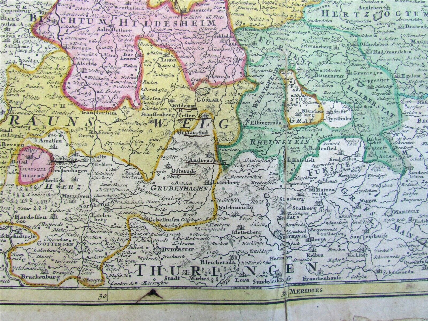 1720 antique MAP of LOWER SAXONY GERMANY 18th CENT. Circulus Saxoniae inferioris