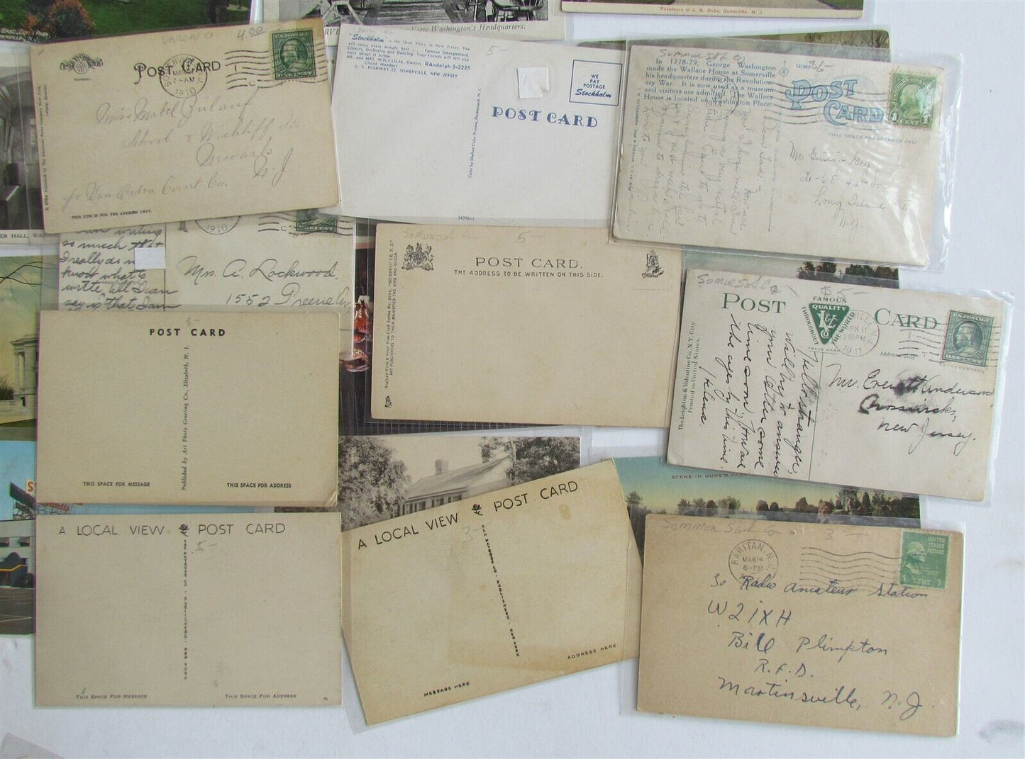 SOMERVILLE NJ lot of 34 ANTIQUE & VINTAGE POSTCARDS