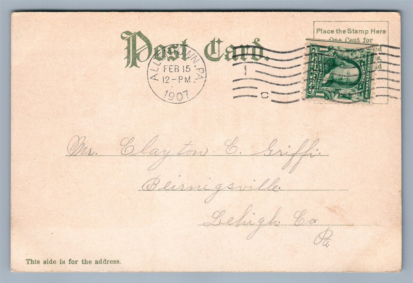 ALLENTOWN PA HAMILTON STREET ANTIQUE POSTCARD