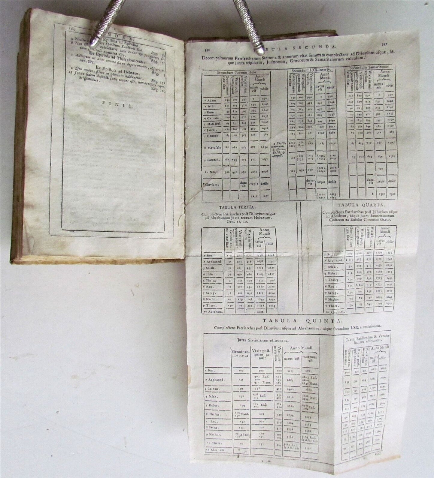 1740 BIBLE ILLUSTRATED 2 VOLUMES OLD TESTAMENT antique VELLUM BINDING in LATIN