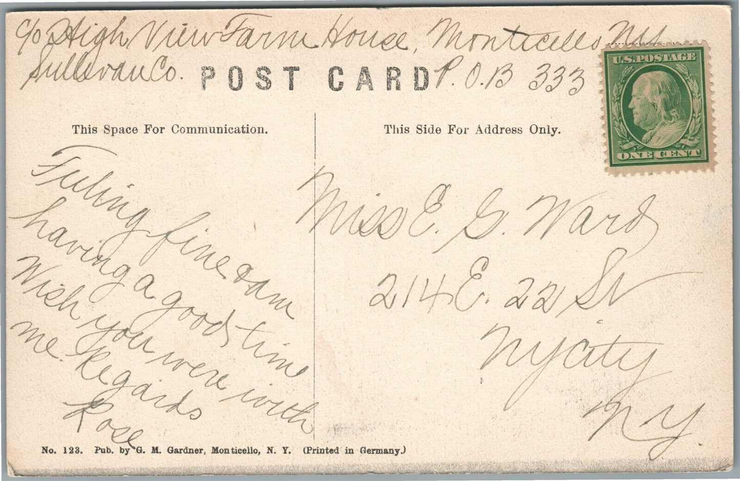 KIAMESHA NY NORTH SHORE ANTIQUE POSTCARD