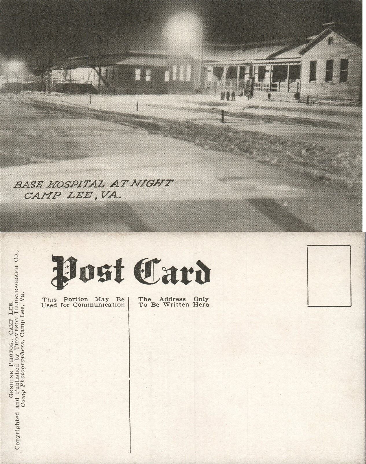 CAMP LEE VA BASE HOSPITAL ANTIQUE POSTCARD