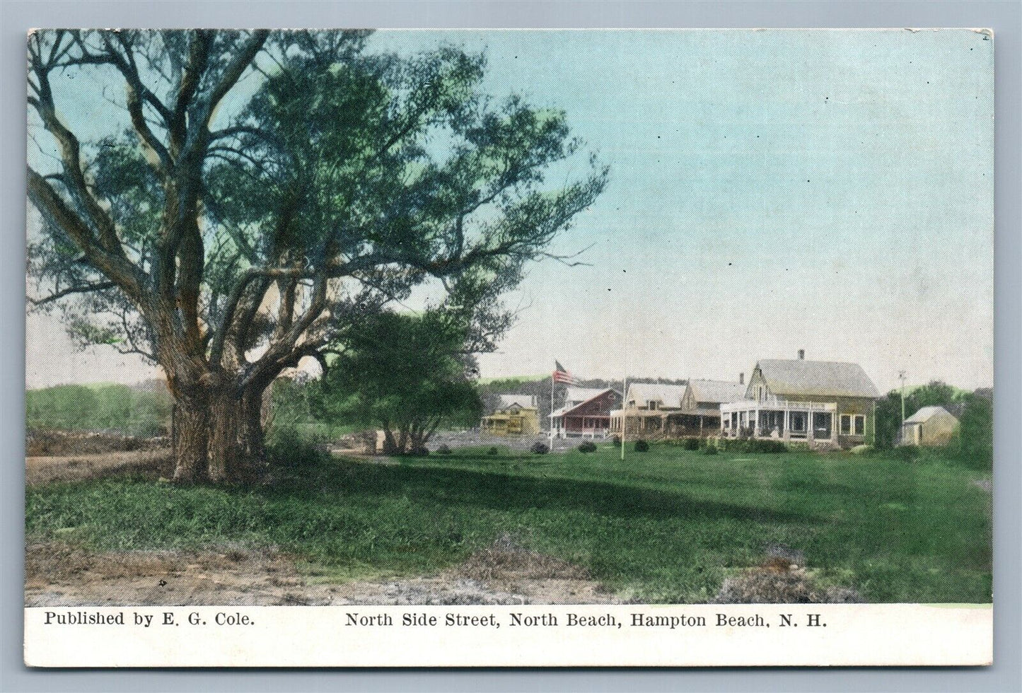 NORTH BEACH HAMPTON BEACH NH NORTH SIDE STREET ANTIQUE POSTCARD