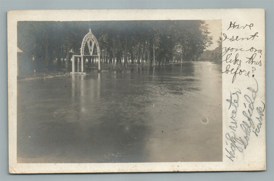 GOLDFIELD IA RIVERSIDE PARK FLOOD 1908 ANTIQUE REAL PHOTO POSTCARD RPPC