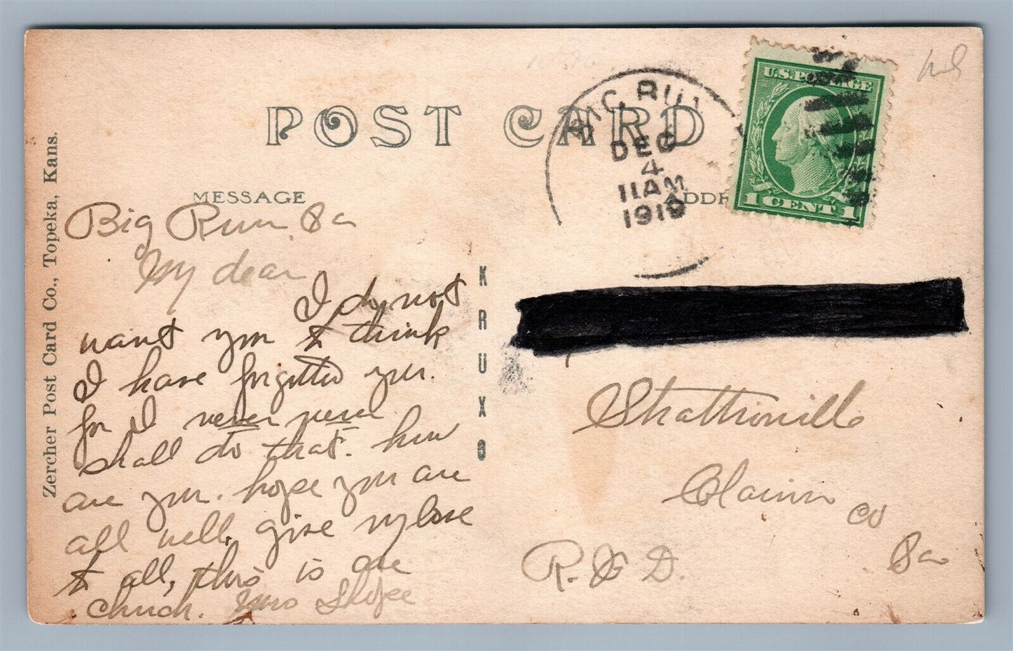 BIG RUN PA M.E. CHURCH ANTIQUE REAL PHOTO POSTCARD RPPC