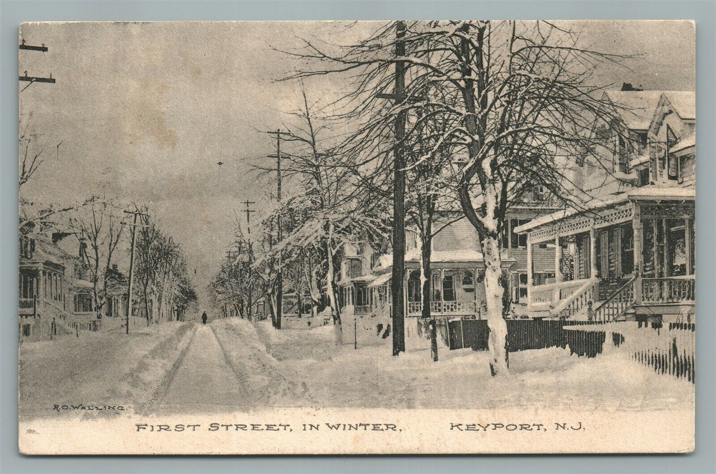 KEYPORT NJ FIRST STREET ANTIQUE POSTCARD