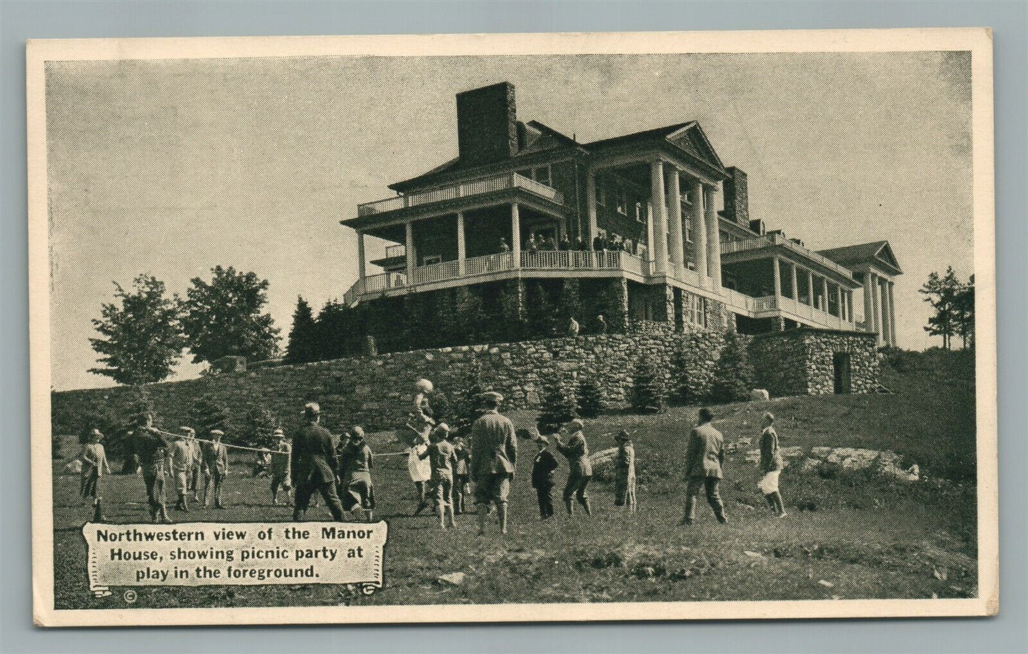 LAKE MARCIA NJ MANOR HOUSE VINTAGE POSTCARD