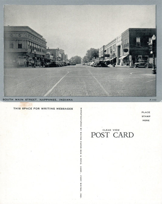 NAPPANEE IN SOUTH MAIN STREET VINTAGE UNDIVIDED POSTCARD