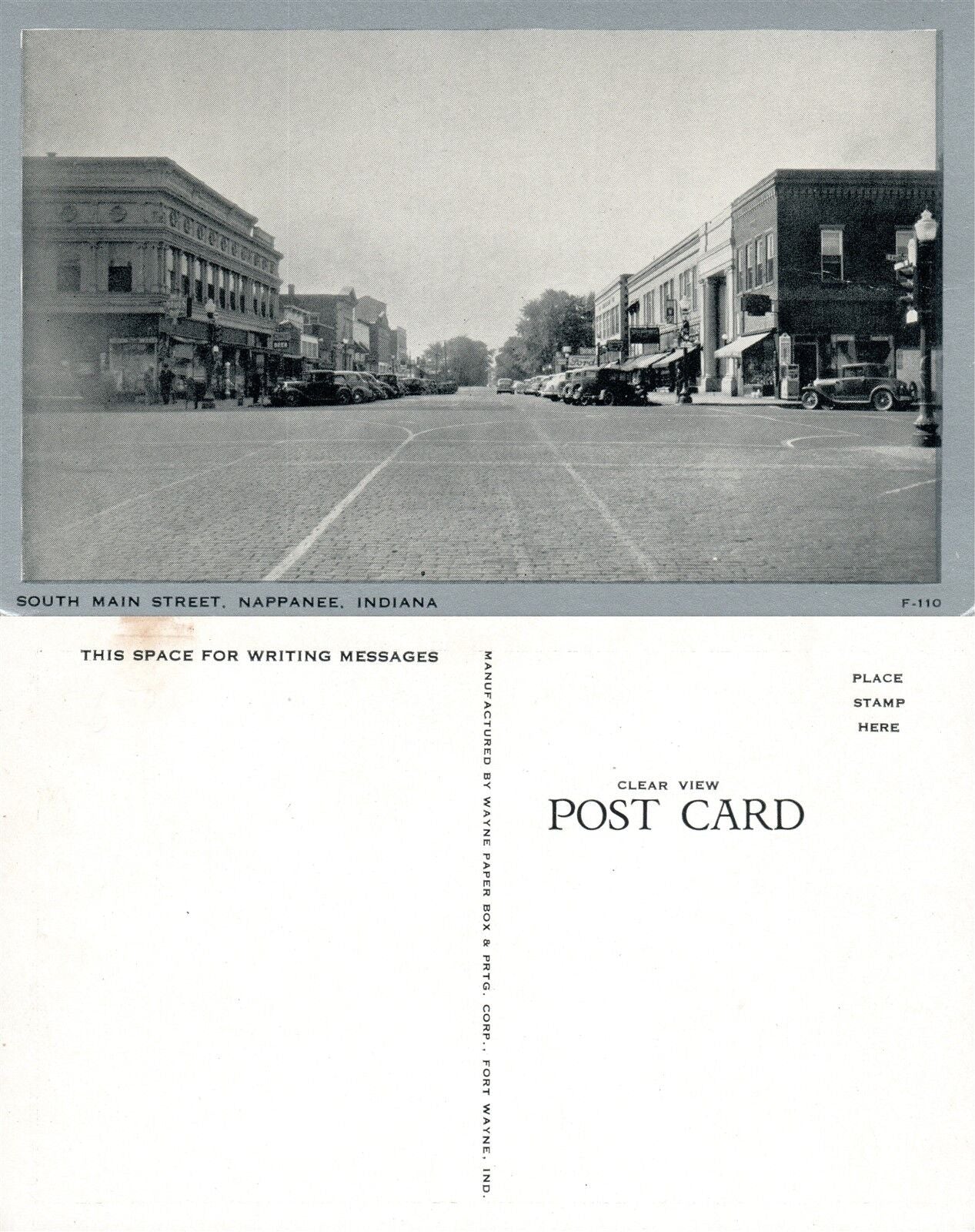 NAPPANEE IN SOUTH MAIN STREET VINTAGE UNDIVIDED POSTCARD