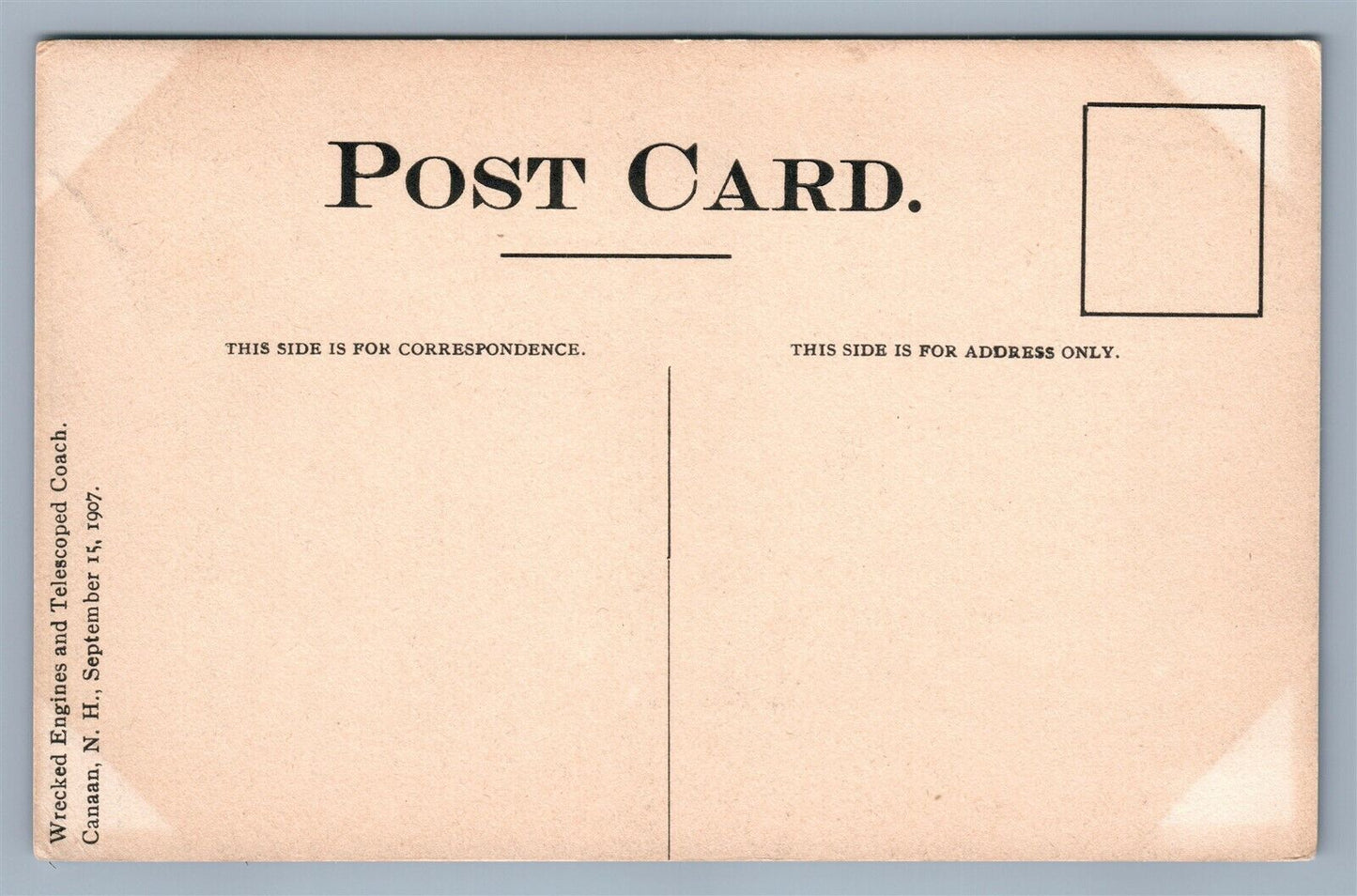 WRECKED ENGINES CANAAN NH RAILROAD ACCIDENT ANTIQUE POSTCARD railway