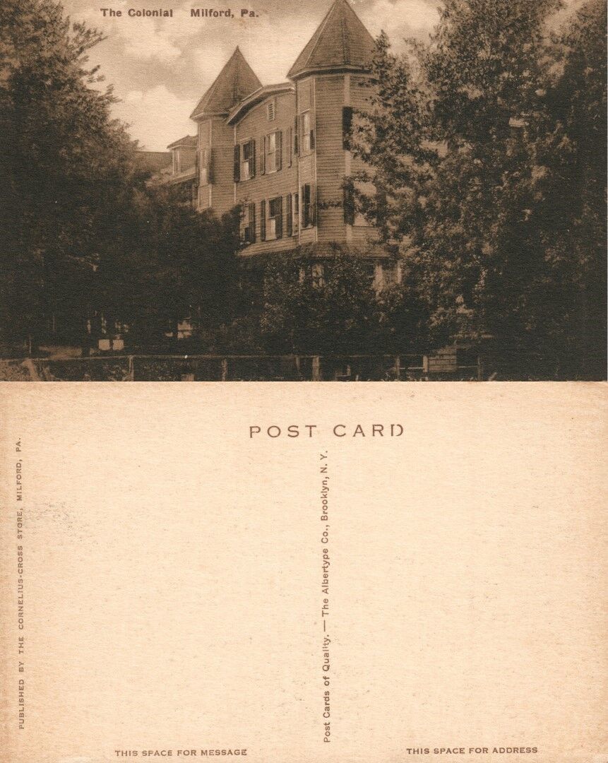 MILFORD PA THE COLONIAL ANTIQUE POSTCARD