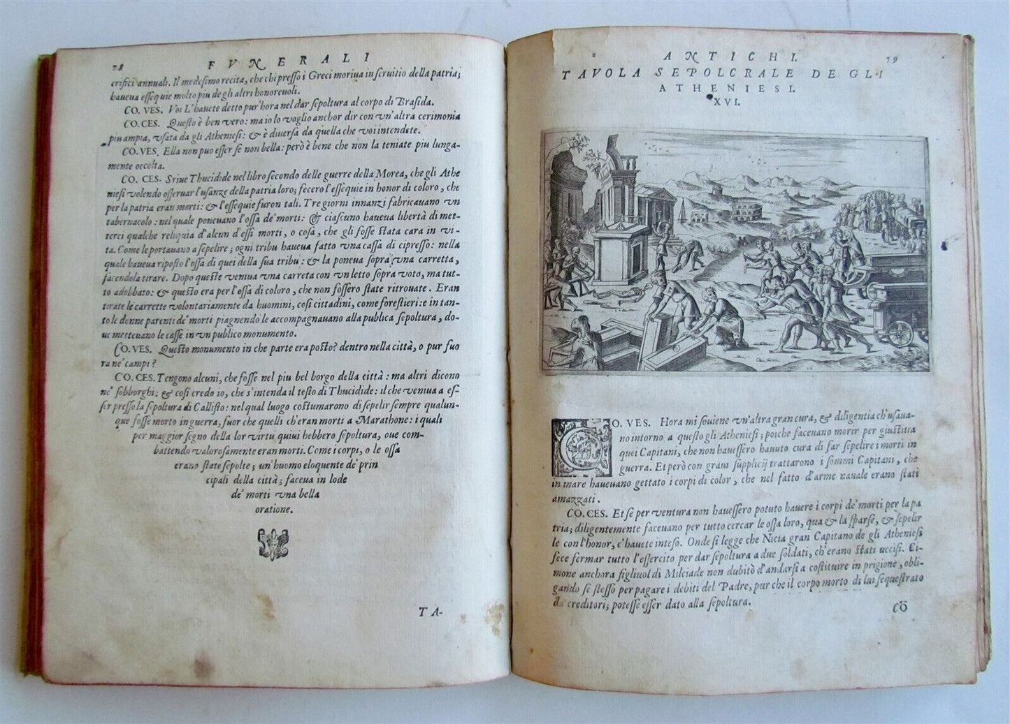1574 ILLUSTRATED ANCIENT BURIAL RITES antique Funerali antichi VELLUM BINDING