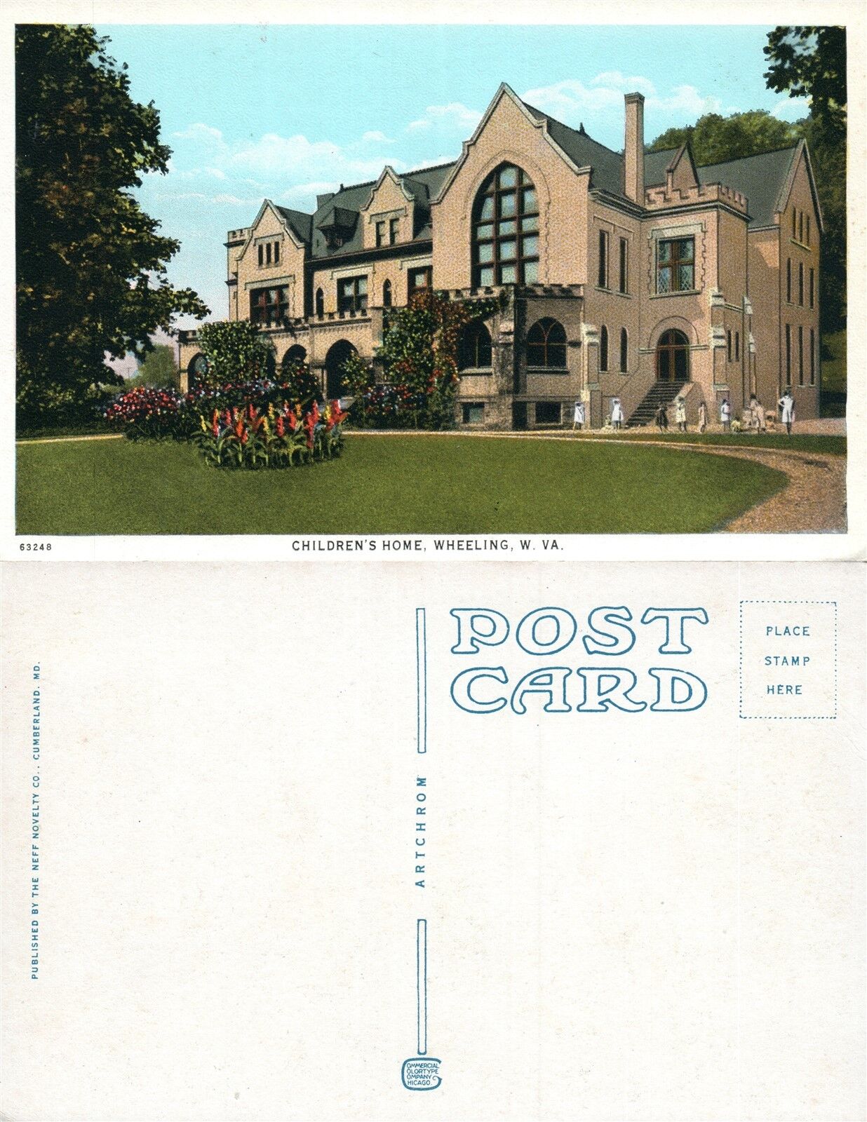 WHEELING W.VA CHILDREN'S HOME ANTIQUE POSTCARD