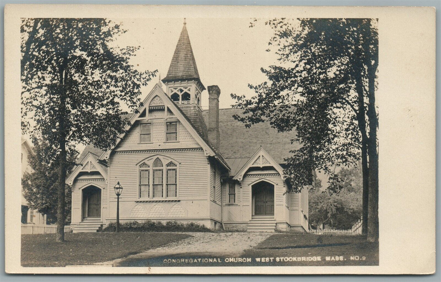 WEST STOCKBRIDGE MA CONGREGATIONAL CHURCH ANTIQUE REAL PHOTO POSTCARD RPPC
