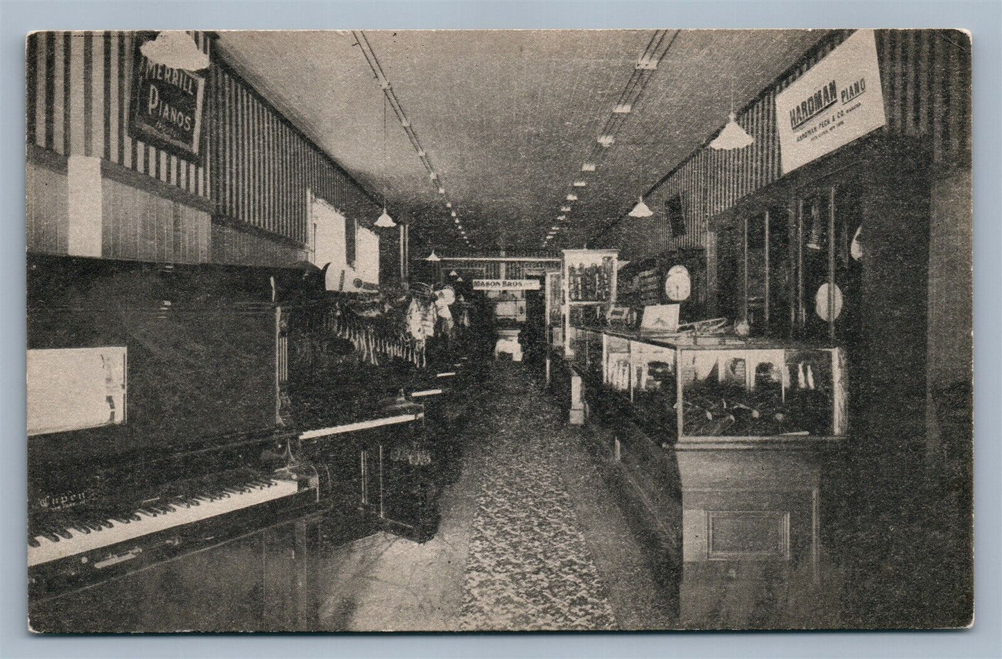 BELLOWS FALLS VT MASON BRO TALKING MACHINES ADVERTISING ANTIQUE PRIVATE POSTCARD