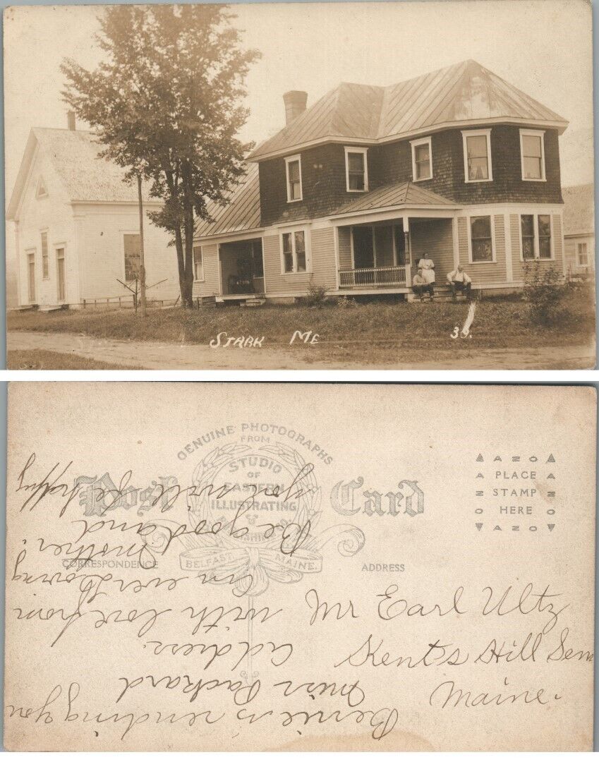 STARK ME FAMILY HOUSE ANTIQUE RPPC REAL PHOTO POSTCARD