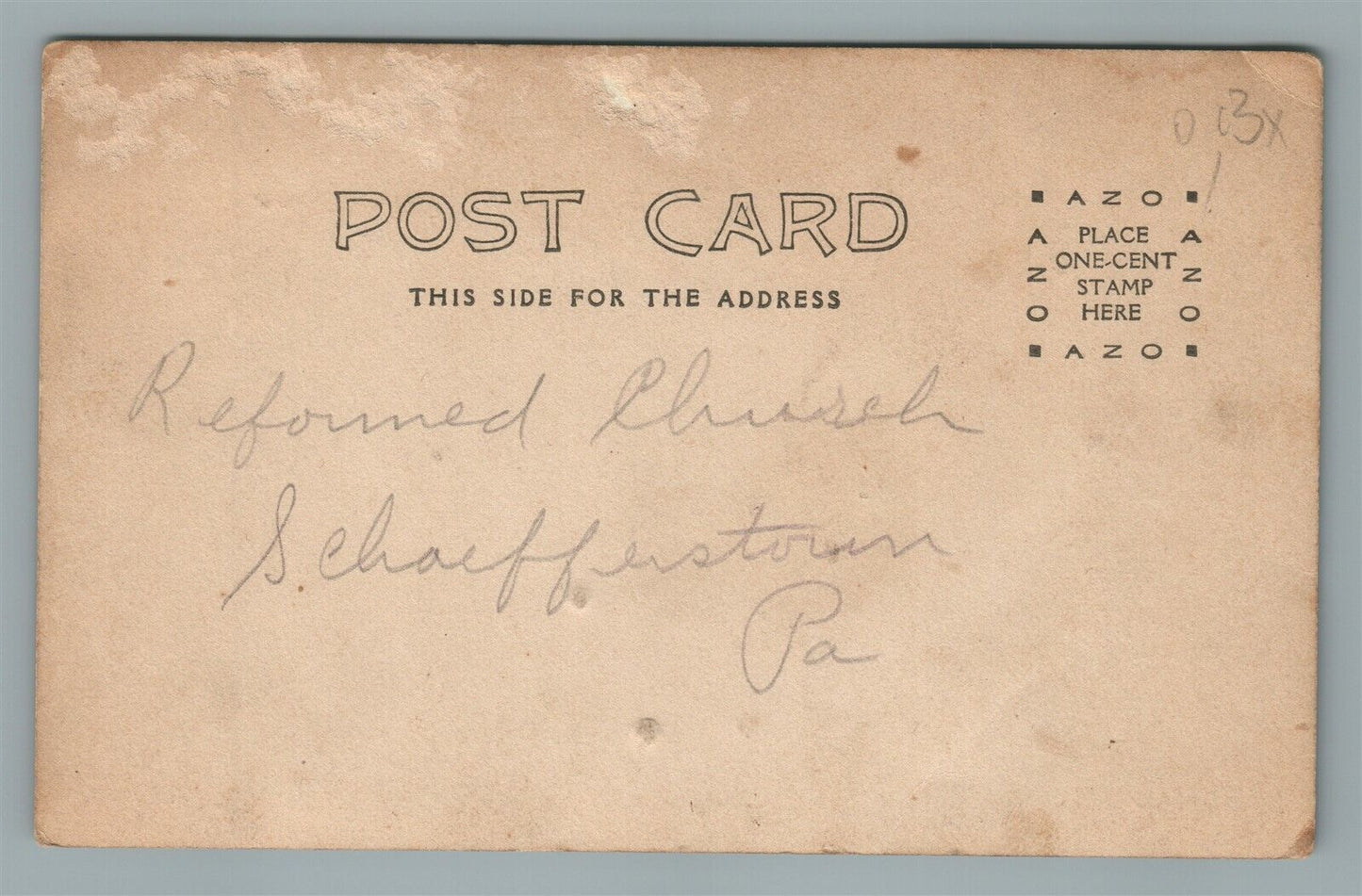 SHAEFFERSTOWN PA REFORMED CHURCH ANTIQUE REAL PHOTO POSTCARD RPPC