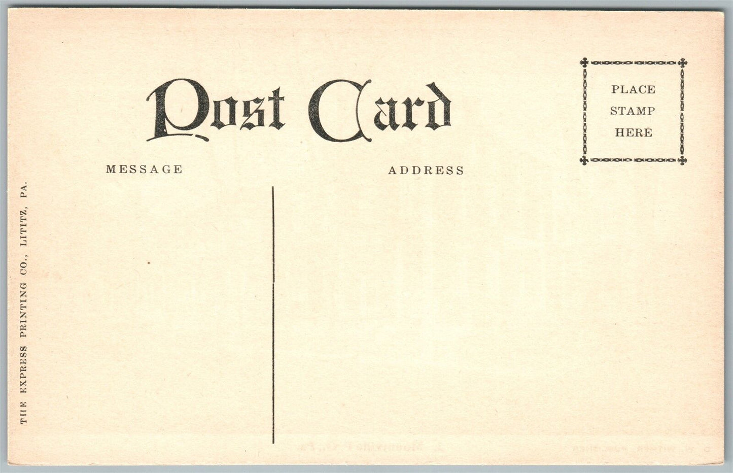 MOUNTVILLE PA ANTIQUE POSTCARD