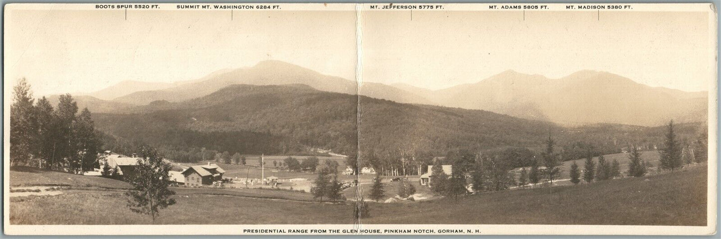 GORHAM NH PRESIDENTIAL RANGE FOLDING DOUBLE ANTIQUE POSTCARD