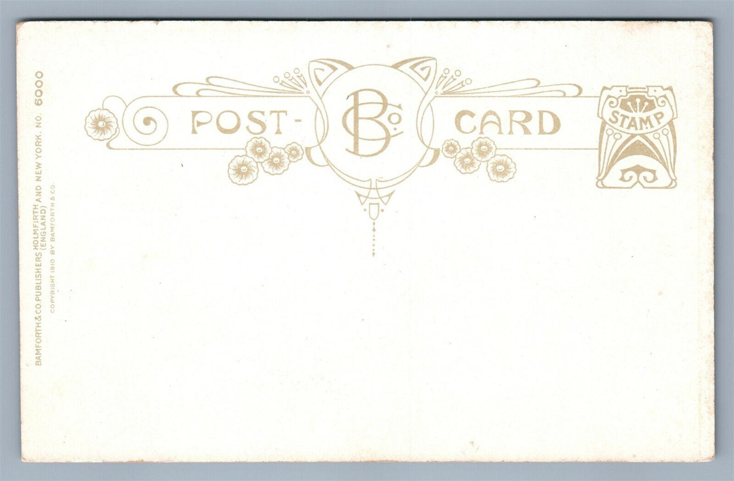 SLOW TRAIN ROMANTIC COMIC ANTIQUE POSTCARD