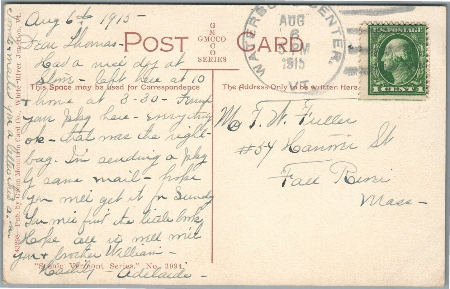 SHARON at WHITE RIVER VALLEY VT ANTIQUE POSTCARD