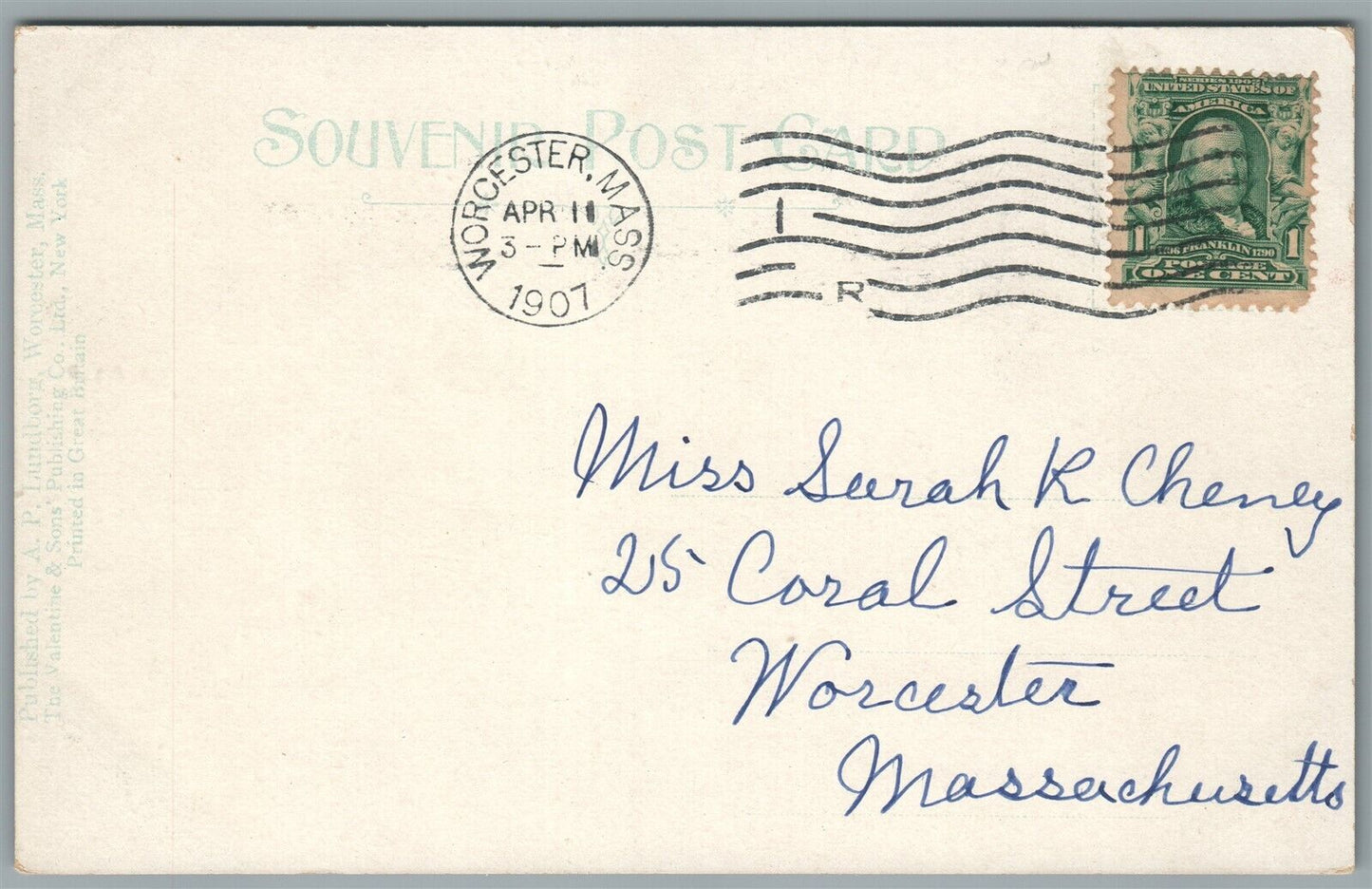 WEBSTER MA MAIN STREET ANTIQUE POSTCARD