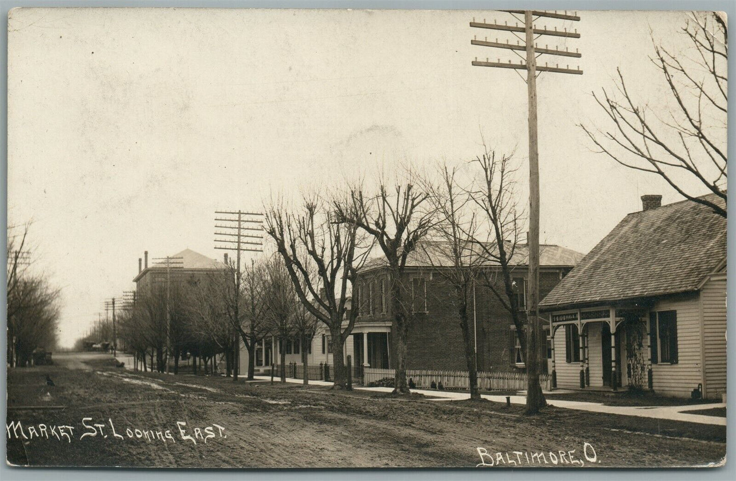 BALTIMORE OH MARKET STREET ANTIQUE REAL PHOTO POSTCARD RPPC