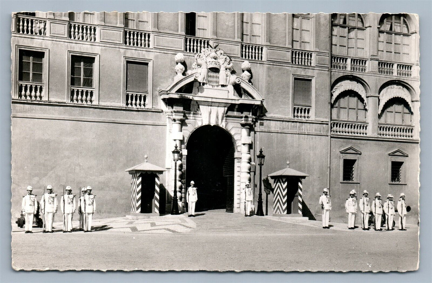 MONACO PRINCE'S PALACE VINTAGE REAL PHOTO POSTCARD RPPC w/ OCEANOGRAPHIQUE STAMP