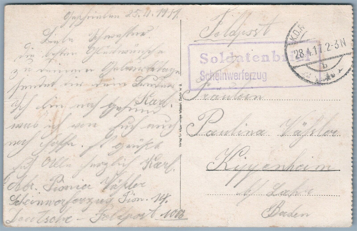 RUSSIAN POLISH KIDS 1917 ANTIQUE GERMAN MILITARY FELDPOST POSTCARD