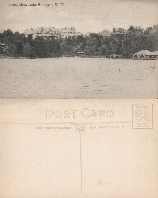 LAKE SUNAPEE N.H. GRANLIDEN ANTIQUE POSTCARD