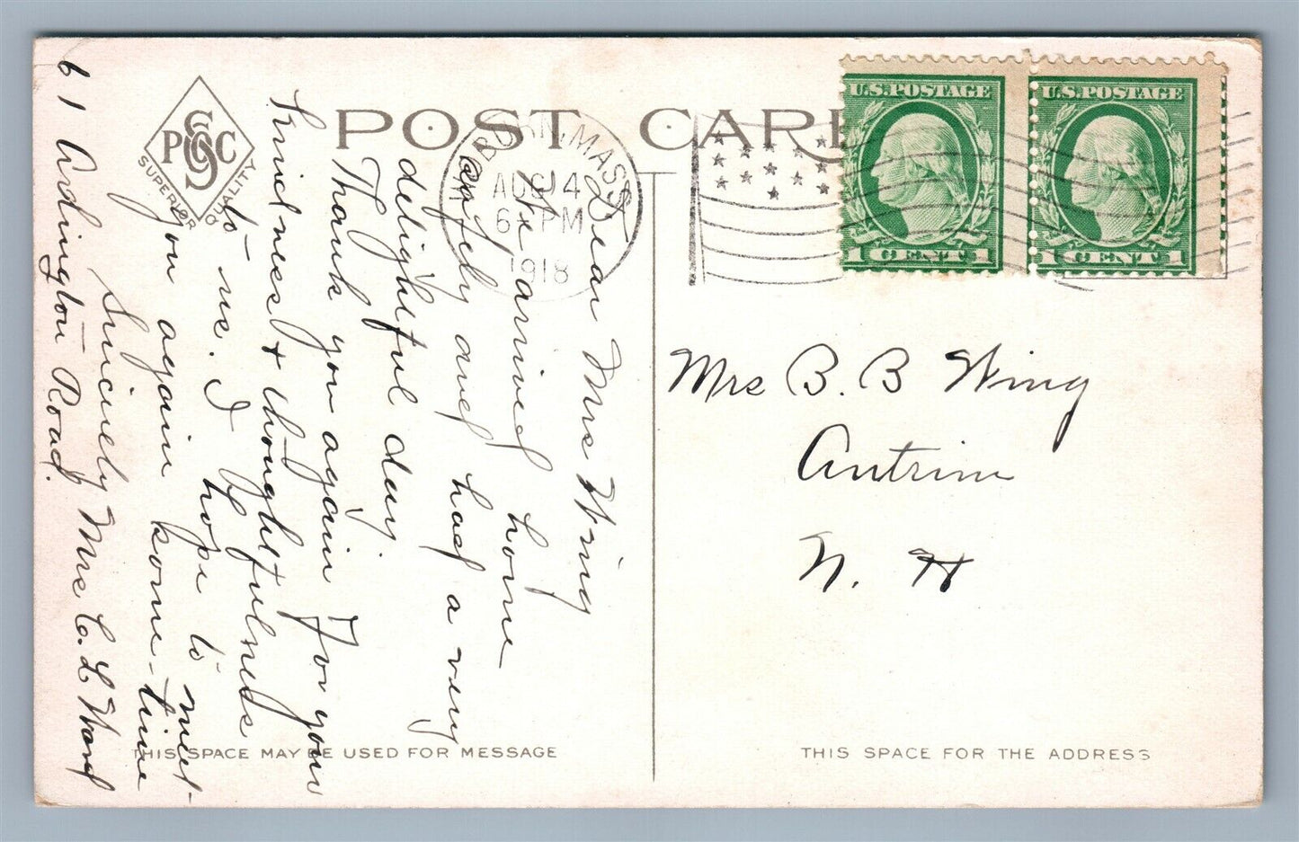 WOBURN MA RAILROAD STATION ANTIQUE POSTCARD RAILWAY DEPOT
