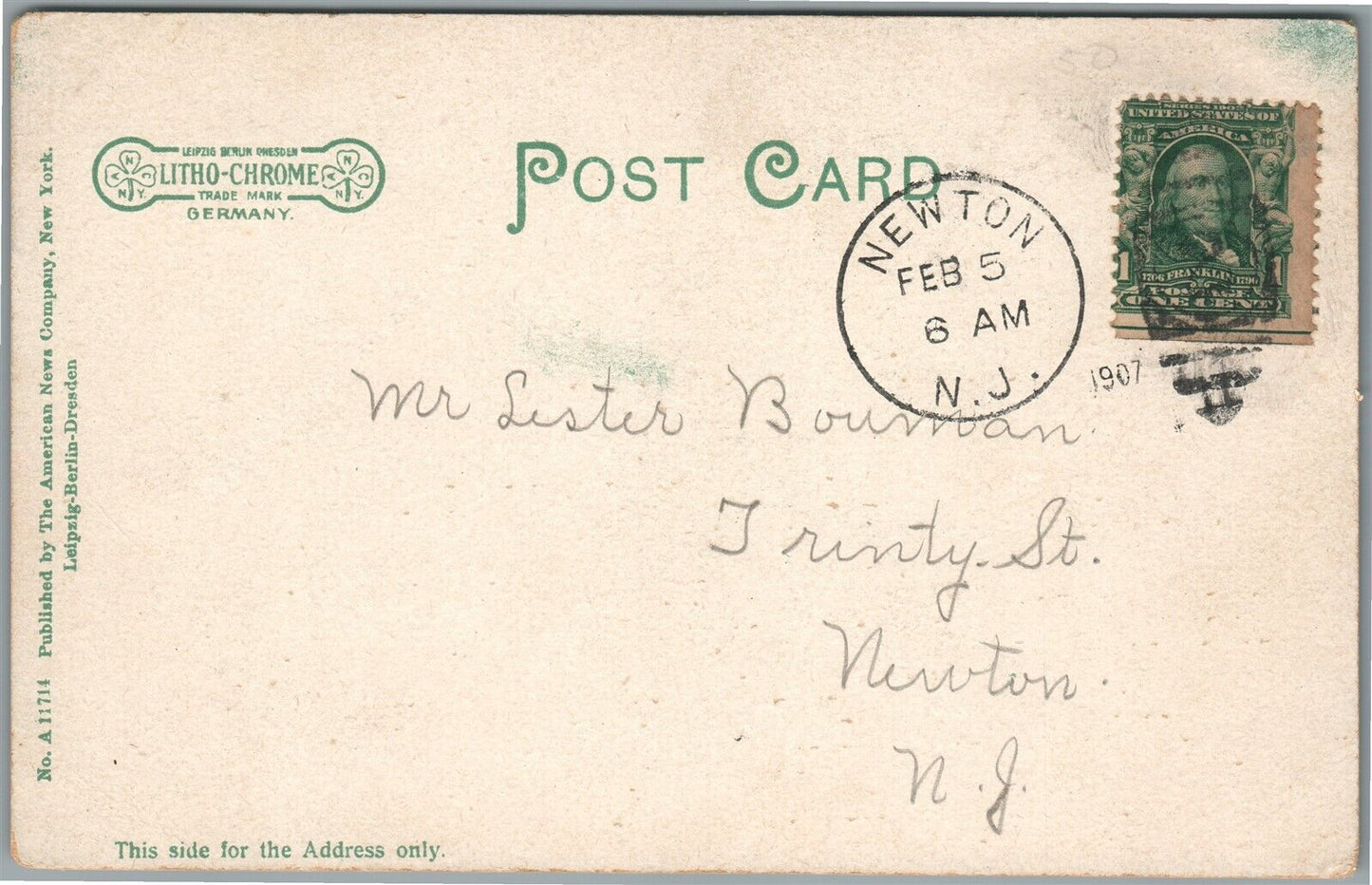 NEWTON NJ COURT HOUSE ANTIQUE POSTCARD