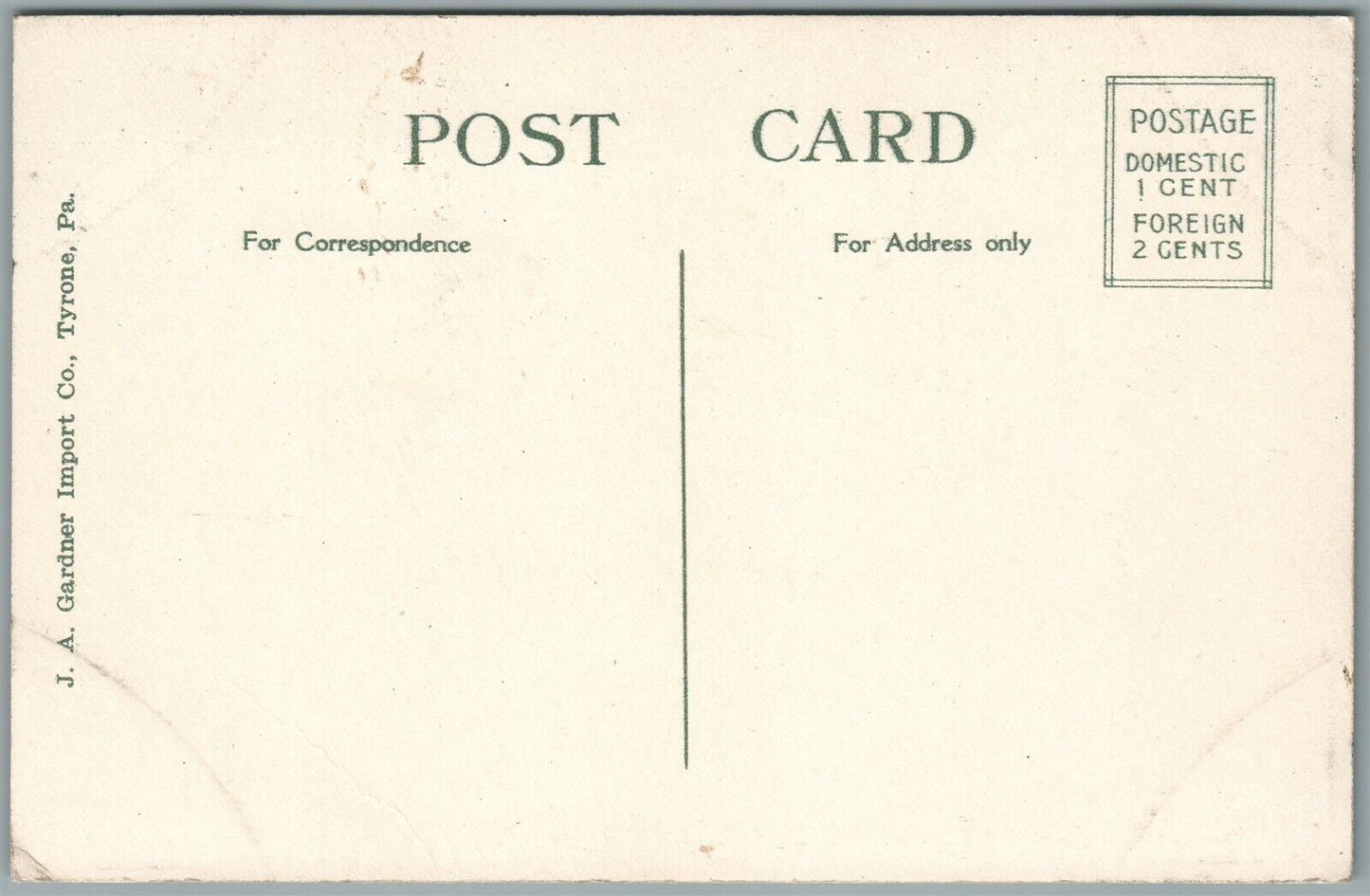 TYRONE PA FISH POND & RUSTIC BRIDGE ANTIQUE POSTCARD