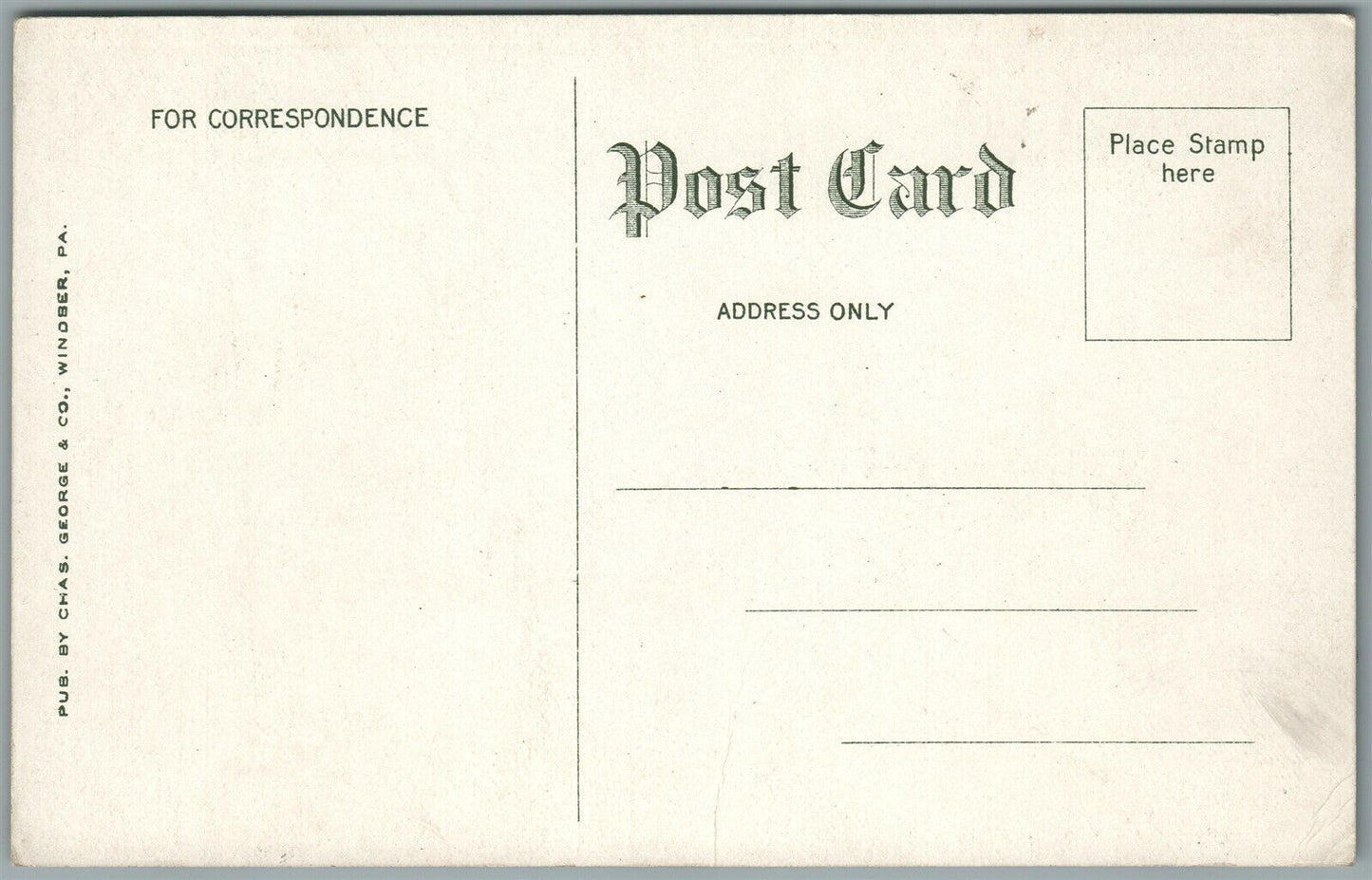 WINDBER PA W.B.C.M. OFFICE ANTIQUE POSTCARD