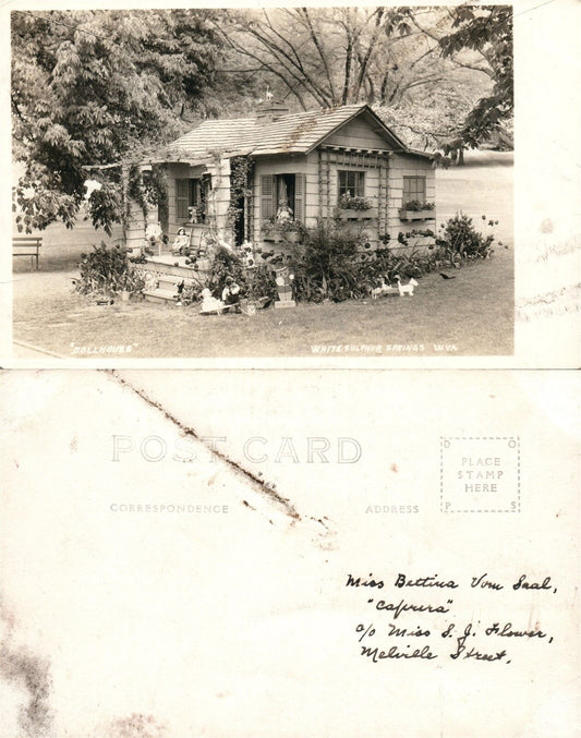 WHITE SULPHUR SPRINGS W.Va DOLLHOUSE ANTIQUE REAL PHOTO POSTCARD RPPC