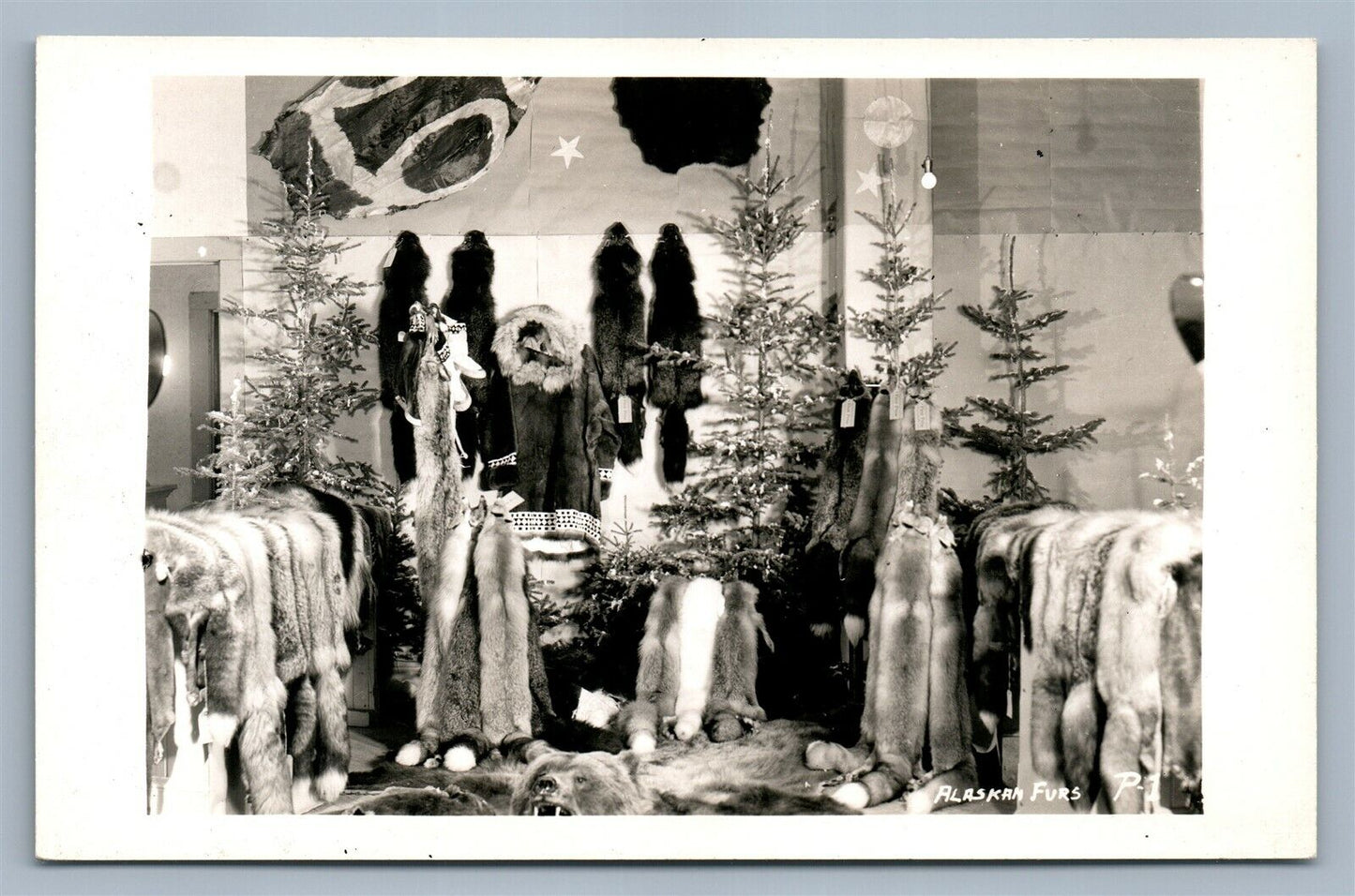 ALASKA FURS VINTAGE REAL PHOTO POSTCARD RPPC